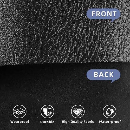 Leather for Furniture,Black Vinyl Faux Leather Sheets. - color: Crack Black, size: 1 Yard