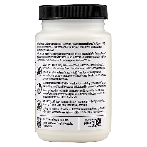FolkArt, 8 oz, Terrazzo Flakes 2-in-1 Finish Perfect for DIY Indoor and Outdoor Arts and Crafts Projects, 49952, Matte Sealer - color: Matte Sealer, style: Terrazo Sealer