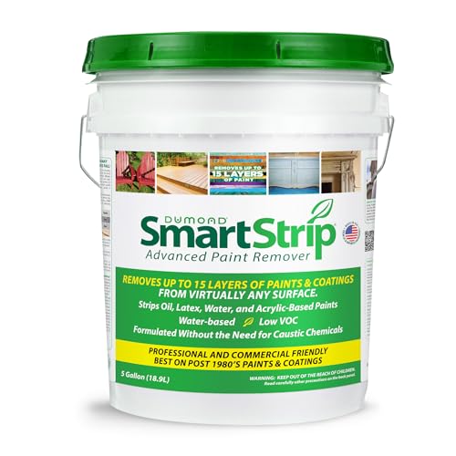 Smart Strip Advanced Paint Remover - for Removal of Acrylic, Latex, Oil, & Water-Based Coatings - Non-Caustic Formula - Indoor/Outdoor - Contractor & DIY Friendly - 5 Gallon - size: 5 Gallon