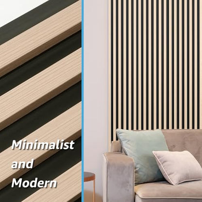 Art3d 96 x 6 Inch WPC 3D Fluted Wood Textured Slat Wall Panels, 8-Pack, Oak - color: WPC Oak, size: 96*6
