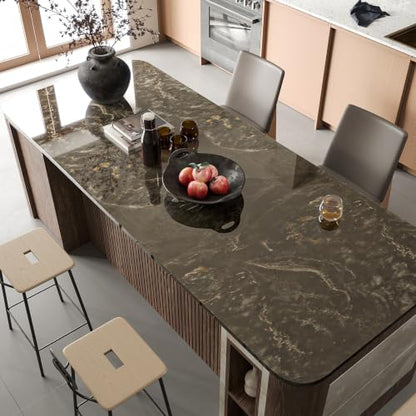 Glossy Brown Marble Wallpaper for Kitchen Marble Contact Paper