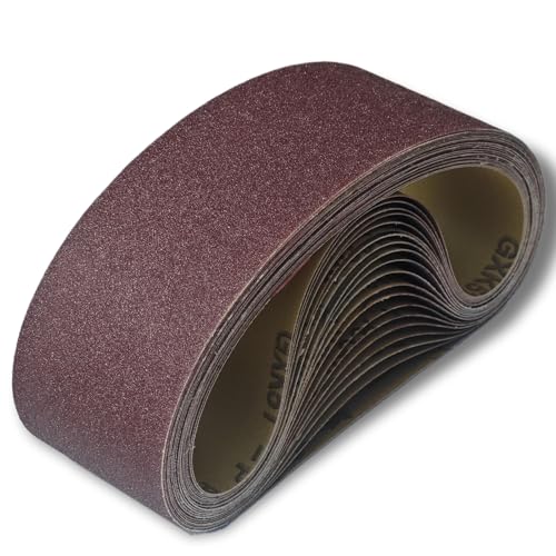 20 Pack 3 x 21 Inch Sanding Belts, 80-400 Grit Assortment - size: Mix Grit