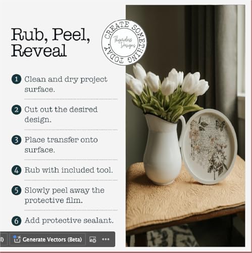 Rub on Transfers for Crafts and Furniture | 3 Design Sheets 6”x 12” | Home Decor | Decals | by Thymeless Designs (Memories of Paris) - style: Memories of Paris