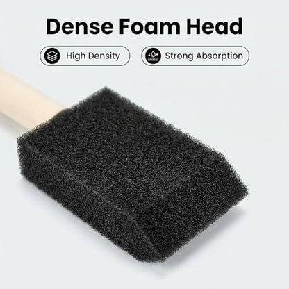 50pcs Foam Brush Set with High Density Foam Multi Sizes - size: 5/16"-2" assorted 50pcs
