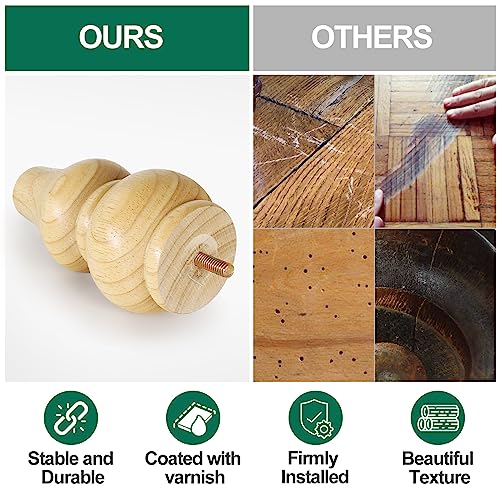 FoDau770 Rubber Wood Furniture Legs 6 Inch, Couch Feet Replacement, 4pcs - color: Original, size: 6 Inch