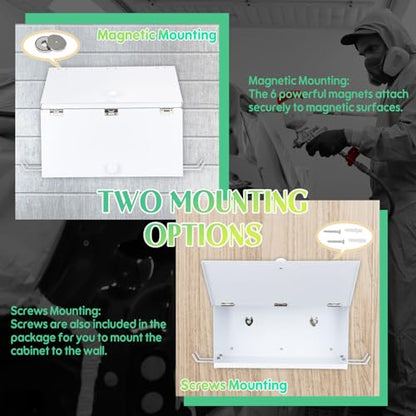 Magnetic Booth Box, Double Compartment w/ 2 Spray Gun Hangers - color: White
