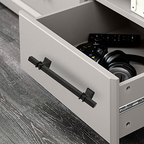 25 Pack 5 Inch Black Cabinet Handles Matte Black Cabinet Pulls - color: Black, size: 5 inch (128mm) Hole Center Pull