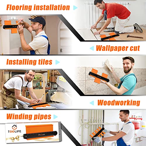 TOOLIFE Contour Gauge,Christmas Gifts for Men Dad Husband,Woodworking Tools for Flooring Carpentry, Stocking Stuffers for Him, Anniversary Birthday ideas, Shape Duplicator Cool Gadgets(10Inch) - style: 10 INCH