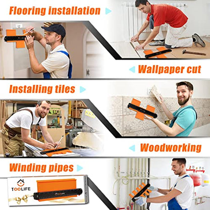 TOOLIFE Contour Gauge,Christmas Gifts for Men Dad Husband,Woodworking Tools for Flooring Carpentry, Stocking Stuffers for Him, Anniversary Birthday ideas, Shape Duplicator Cool Gadgets(10Inch) - style: 10 INCH