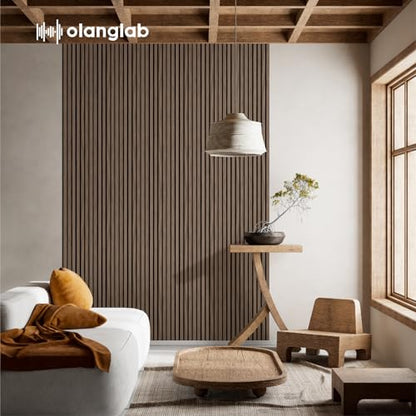 Olanglab Wood Panels for Wall 4Pack 94.5"x12.6" Dark Walnut - color: Dark Walnut