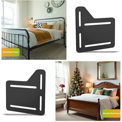 2Pcs Bed Frame Adapter for Headboard Conversion, Adjustable Bed Frame Adapter Connector, Headboard Attachment Bracket for Full to Queen Bed Modification, Black