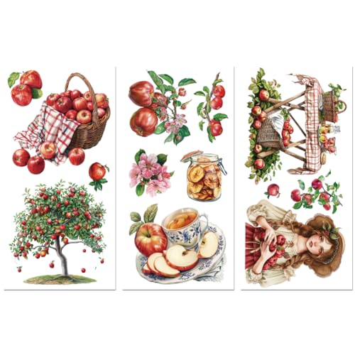Peacoblue Apple Tree Rub On Transfers for Furniture Craft 6"x12" - style: Apple Tree