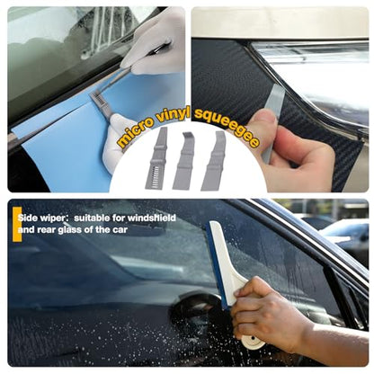 Gomake Vinyl Wrap Tool Car Wrap kit for Window Tint Film Installation, Include Heat Gun, Tinting Squeegee,Micro Tucking Stick, Film Cutter, Magnet Holder, Plastic Scraper
