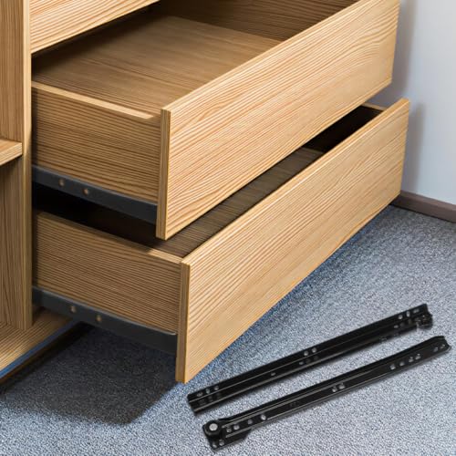 Bottom Mount Drawer Slides Two-Section Iron Black