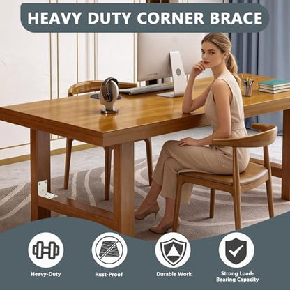 Alise 4Pcs Stainless Steel L Brackets Heavy Duty for Wood Furniture,Brushed - color: Brushed Nickel, size: 65x65MM