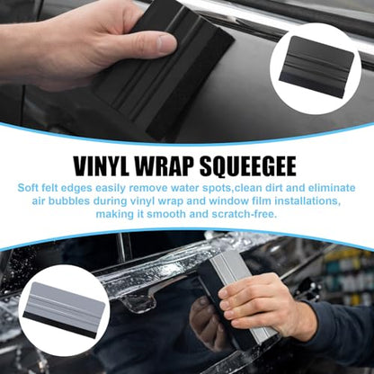 Boao 65 Pcs Car Vinyl Wrap Applicator Tool Kit Car Wrapping Tools Window Tint Tools with Gloves Vinyl Wrap Magnetic Holder for Window Wrapping Tinting