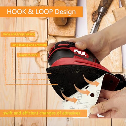 25PCS Mouse Sander Sandpaper with 2pcs Foam Sanding Pads for Mouse Sander 140mm*90mm 5 Holes Mouse Detail Sander Sandpaper 40-240 Grits - size: mouse sanderpaper with Interface Pad