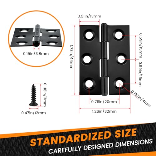 24 Pcs Small Door Hinges, 2 Inch Stainless Steel Mini Folding Butt Hinges - size: 2 Inch, 24Pcs