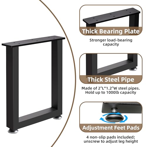 16" Metal Bench Legs Coffee Table Legs,16x11.8 Inch,Set of 2 - size: 16 '' U Shape