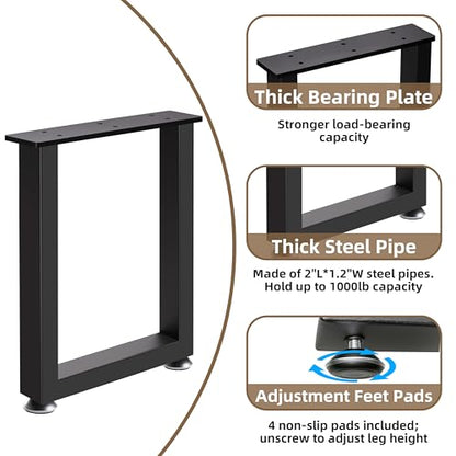 16" Metal Bench Legs Coffee Table Legs,16x11.8 Inch,Set of 2 - size: 16 '' U Shape