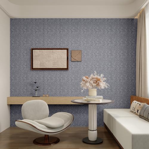 Yutianli 3D Wall Panel Peel and Stick Soundproof Foam Linen Wall Cloth Grey 16.7"x118" Self-Adhesive Decorative Wallpaper Anti-Collision Wall Padding - color: Gray