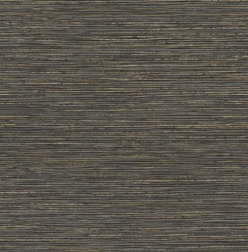 RoomMates Dimensional Grasscloth Peel and Stick Wallpaper - color: Charcoal
