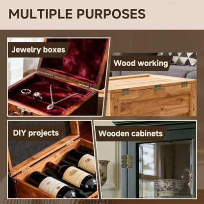 LEFTSTARER 40Pcs 1.2In Antique Cabinet Door Hinges, 20pcs latches with Screws, Bronze Butterfly Style, Small Hinges for Crafts Cabinet Wooden Jewelry Boxes (C.40 Butterfly Hinges + 20 C latches) - color: C.40 Butterfly hinges + 20 C latches