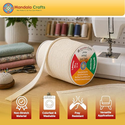 Mandala Crafts Chartreuse Green Sewing Maxi Piping Bias Tape with Welting - color: Chartreuse Green, size: 1/2 Inch 55 Yards