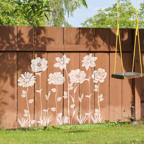Sitsink Large Flower Stencils for Painting - 10 Pcs, Reusable Templates for Wall, Wood, Furniture & More - style: rose