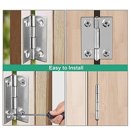 Biaungdo 1.5 Inch Butt Hinge, Stainless Steel Small Hinges, 10 Pack - size: 1.5 Inch