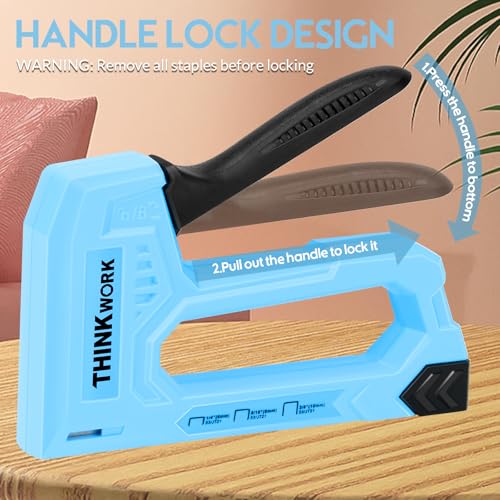 THINKWORK Light Duty Staple Gun - Upholstery Staple Gun for Wood - color: Blue