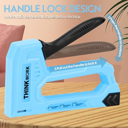 THINKWORK Light Duty Staple Gun - Upholstery Staple Gun for Wood - color: Blue