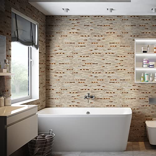 10 Pieces Peel and Stick PVC Mosaic Backsplash,for Kitchen Backsplash,Etc