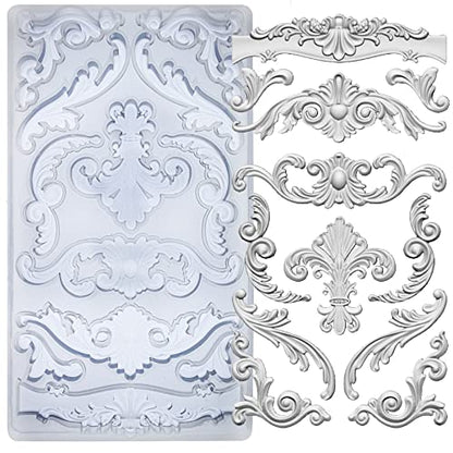 Scrollworks Mold for Polyclay Air Dry Clay Plaster - color: Scrollworks #4721