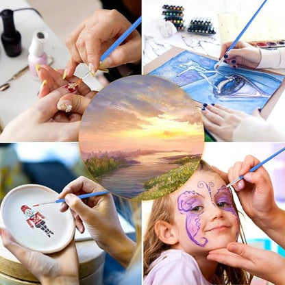 DECYOOL 60 Pcs Round Paint Brushes Bulk, Small Paint Brush for Painting - style: Round Brushes