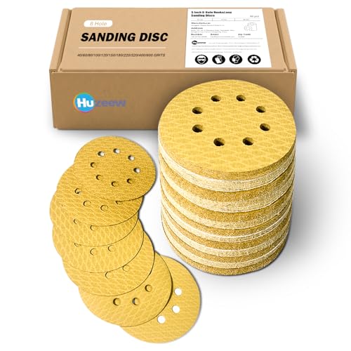 130Pcs 5 Inch 8-Hole Hook&Loop Sanding Discs, 240 Grit Diamond Yellow Sand, Dust-Free/Wear-Resistant, Latex Paper Base (No Fray), 135G Backing for Wood/Metal/Auto, DIY & Pros - style: 5inch-8Hole