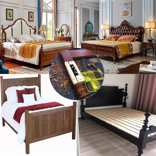Bed Frame Hardware Bed Post Double Hook Slot Brackets Attachment Hardware, Heavy Duty Bed Frame Brackets for Wooden Bed-Set of 2 (Screws Included) - size: 2 Pieces