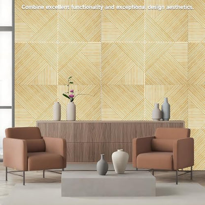 TO-TH Acoustic Panels Peel and Stick Sound Proof Panel 6Pack, Natural Oak - color: Natural Oak