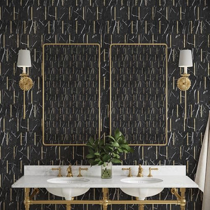 KASARO Peel and Stick Backsplash Long Hexagon Wall Tile, 10-Pieces, Black - color: Black
