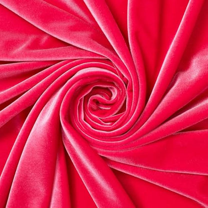 Stretch Velvet Fabric 60 Inch Polyester Spandex By The Yard for Sewing Apparel & Upholstery - American Beauty (1 Yard) - color: American Beauty, size: 1 YARD
