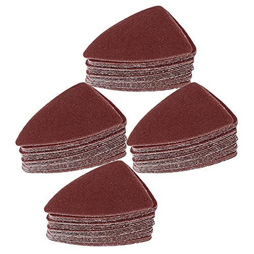 100pcs 52x38mm Finger Detail Sander Sandpads Assorted 60/80/120/180/240 Grits(20Pcs of Each) Brown
