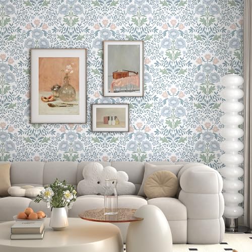 PeonyQueen Floral Peel and Stick Wallpaper 17.3"x197" Boho Contact Paper - size: 17.3" x 197"