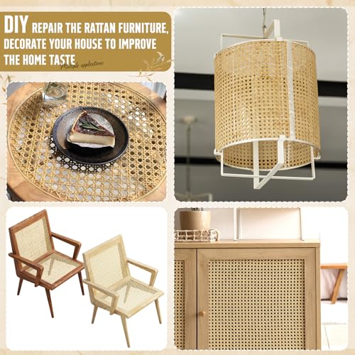 Fiwochic 20''x 6.56 ft Cane Webbing Kit, Rattan Webbing Roll with 1/5" x 16.4ft Groove, Chair Caning Repair Material for Furniture, Cabinets & DIY Basket Making - size: 20 Inch