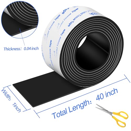 Rubber Feet 2 Rolls, Adhesive Rubber Pad, Non Slip Pads for Furniture and Electronics 1x40 inch - size: 2 Rubber Rolls 1x40 inch