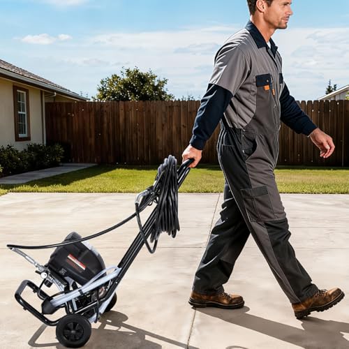 VEVOR Stand Airless Paint Sprayer, 650W, 3000PSI High Pressure Airless Sprayer with Cart, Cleaning Brush, Hose, Extension Rod, Nozzles, Electric Spray Paint Machine for House Exterior and Interior