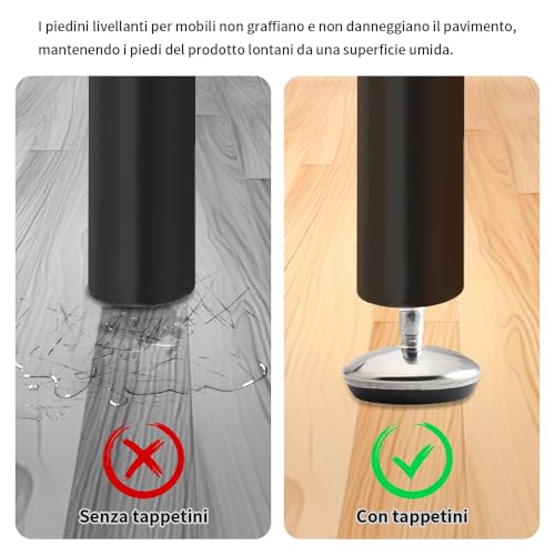 BORDSTRACT 8Pcs M6 Adjustable Swivel Leveling Feet - size: Black-D28*M6*31