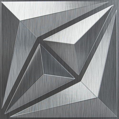 AMZDEPOT 3D Wall Panels, 12x12 Inch, 20 Pcs, Silver - color: Silver, size: 20 Pack