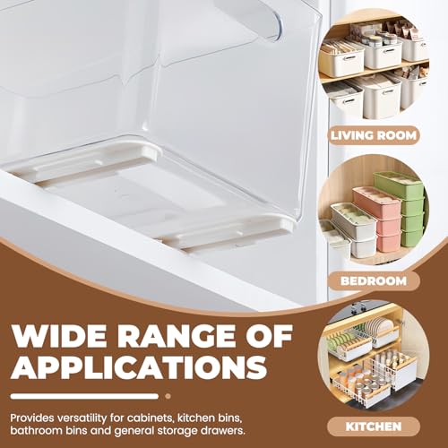 LELE LIFE Adhesive Pull Out Cabinet Drawer Sliders, Drawer Bin Organizer Sliding Rails Guides, No Drill DIY Basket Slides Bottom Mount for Shelf (4 Pack) - color: 4 Pack