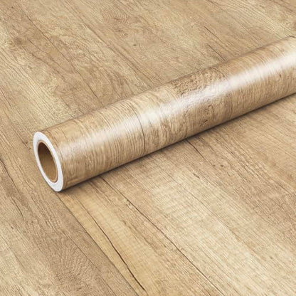 Decotalk Wood Countertop Contact Paper Light Wood Contact Paper Peel and Stick Countertop Vinyl Wrap Waterproof 17.7x200 Inch Oak Woods Grain Wallpaper Peel and Stick Woods Vinyl Wrap Removable - size: 17.7" x 200"