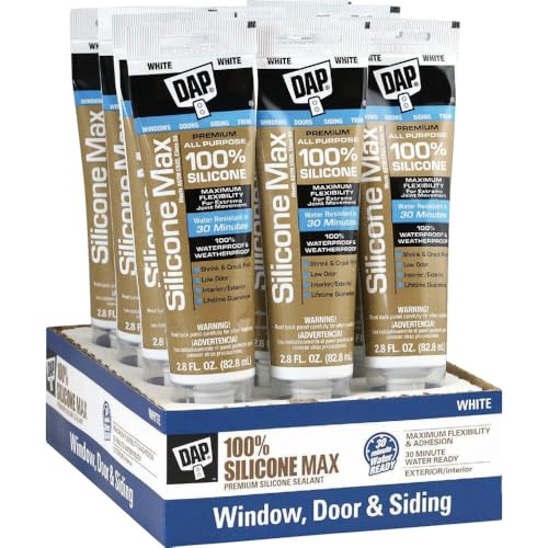 DAP Silicone Max All Purpose Sealant, White, 2.8 Oz (7079808796)